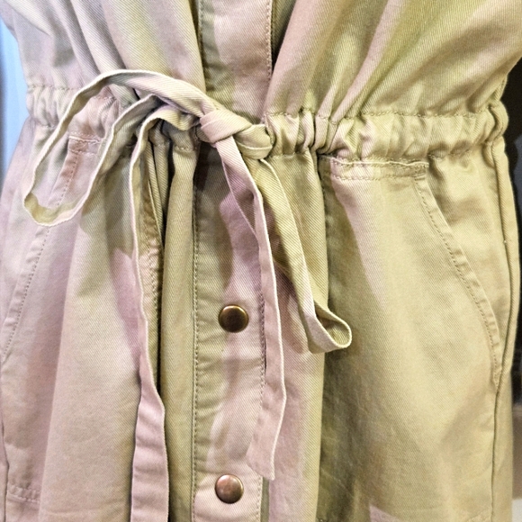 LOFT Beige Snap Front Closure Long Sleeve Shirt Dress,Medium Petite,NWT - Picture 11 of 16